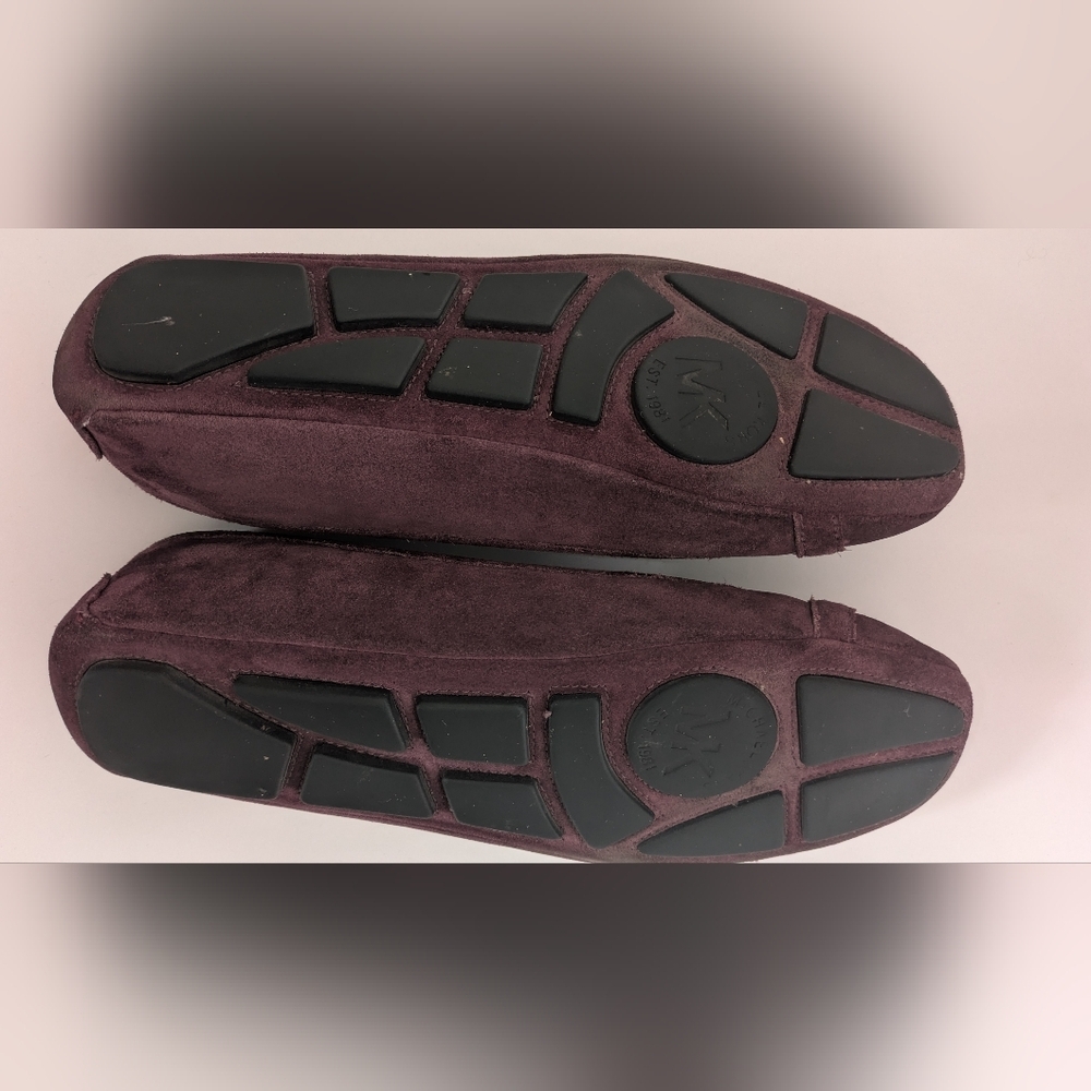 Michael Kors Burgundy Suede Leather Ballerina Flats, Size 11 - Picture 6 of 7